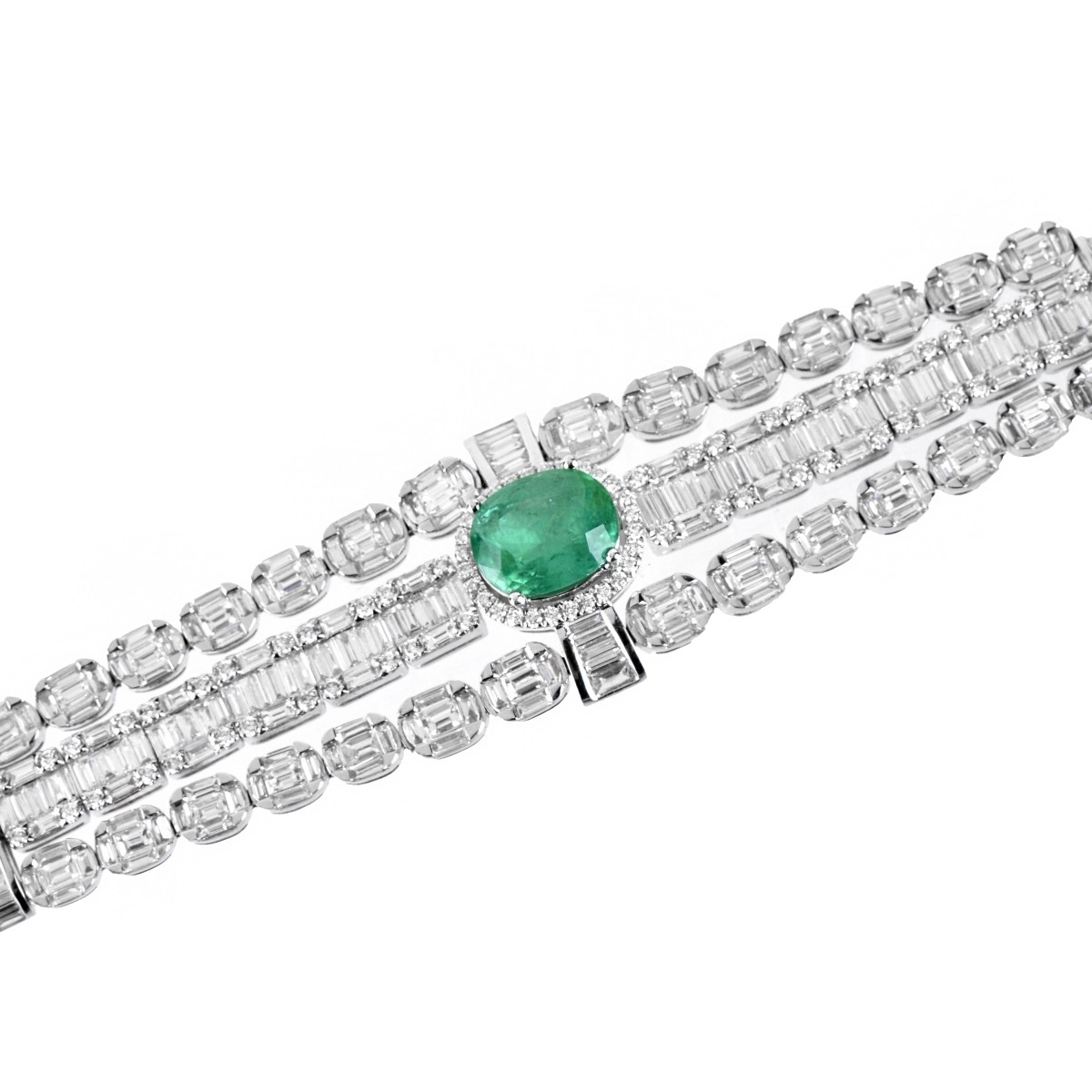 Diamond, Emerald and 18K Bracelet