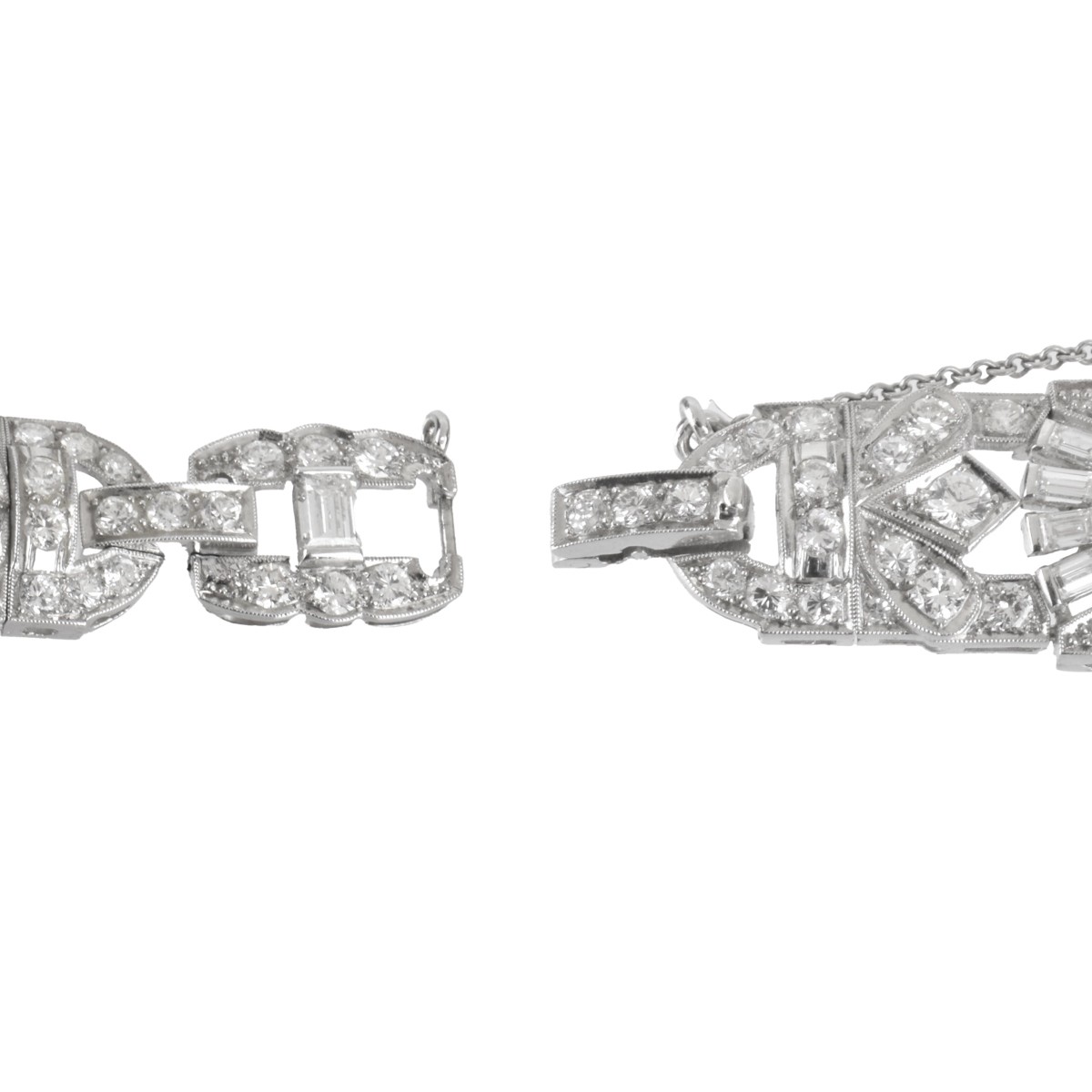 Deco Diamond and Platinum Bracelet