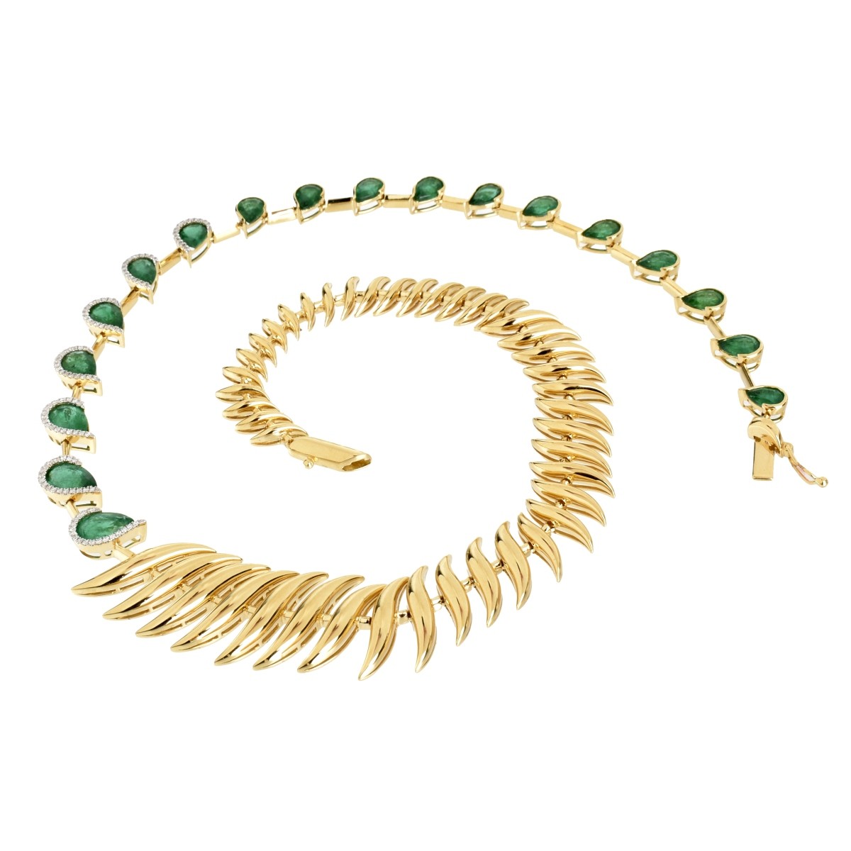 Emerald, Diamond and 18K Necklace