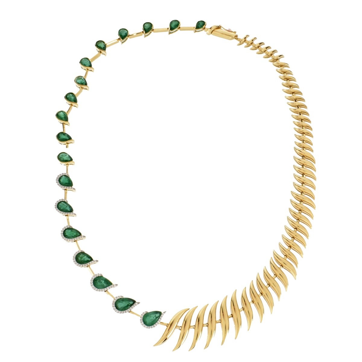 Emerald, Diamond and 18K Necklace