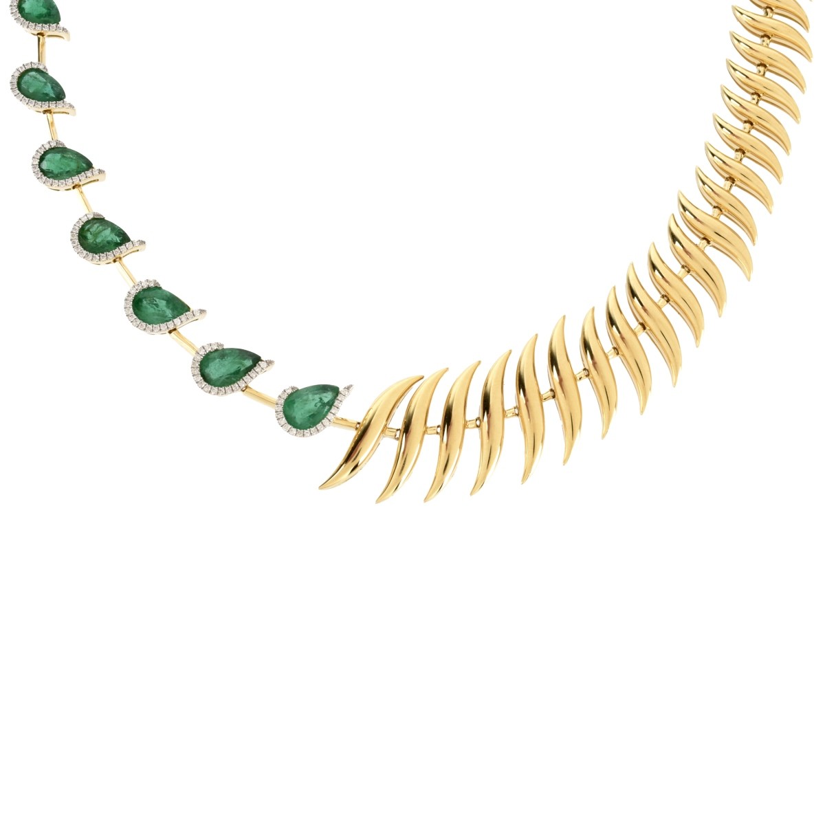 Emerald, Diamond and 18K Necklace