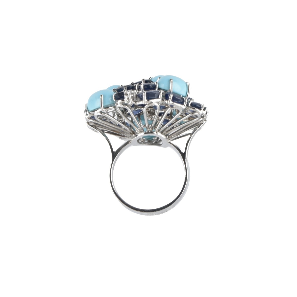 Sapphire, Diamond, Turquoise and 18K Ring