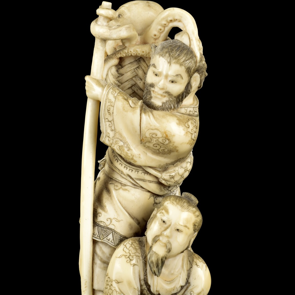 Antique Japanese Carved Figural Group