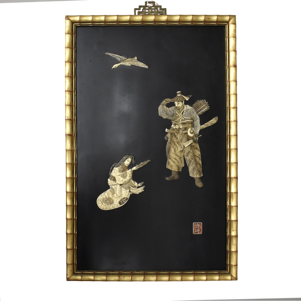 Antique Japanese Shibiyama Plaque