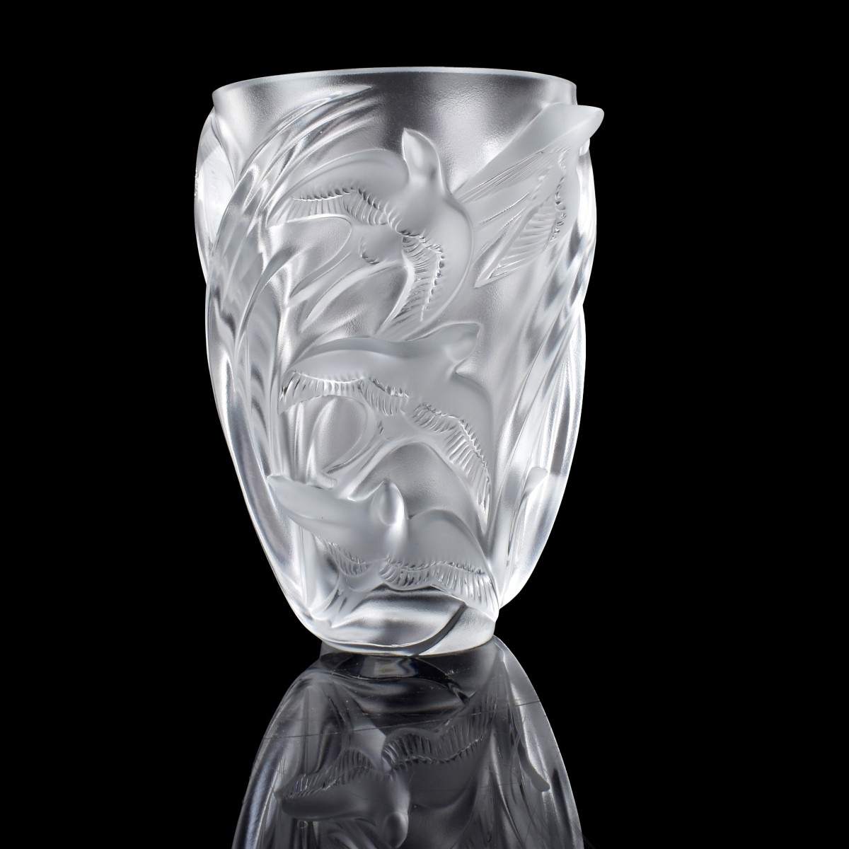 Lalique "Martinets" Crystal Vase