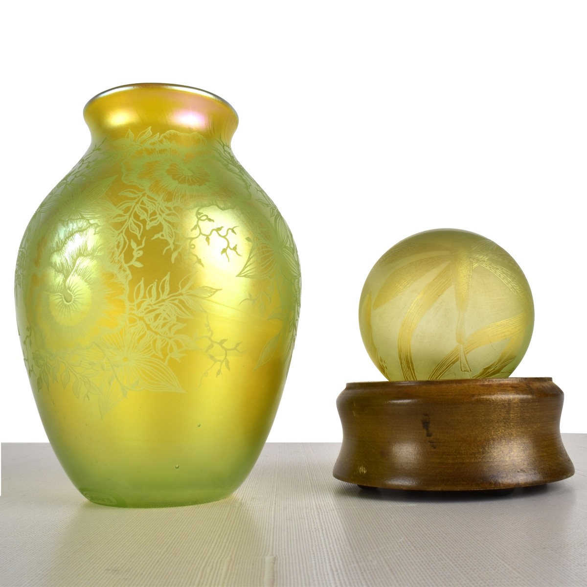 Two Orient & Flume Art Glass by Shura