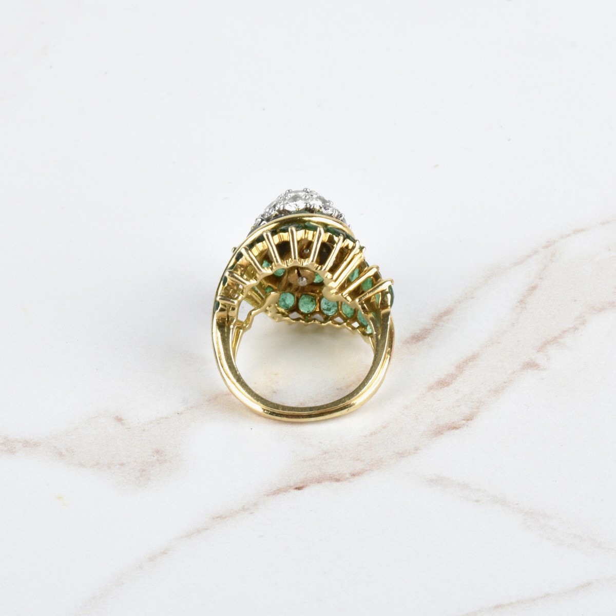 Diamond, Emerald and 18K Ring