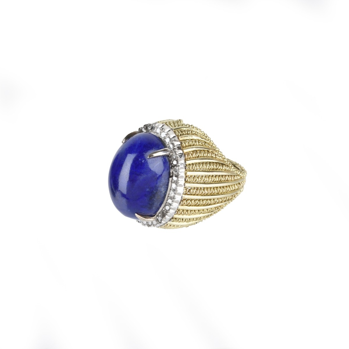 Lapis, Diamond and 14K Ring