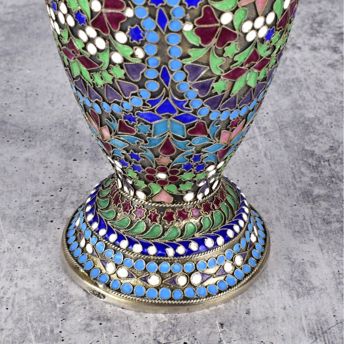 Silver and Cloissone Vase