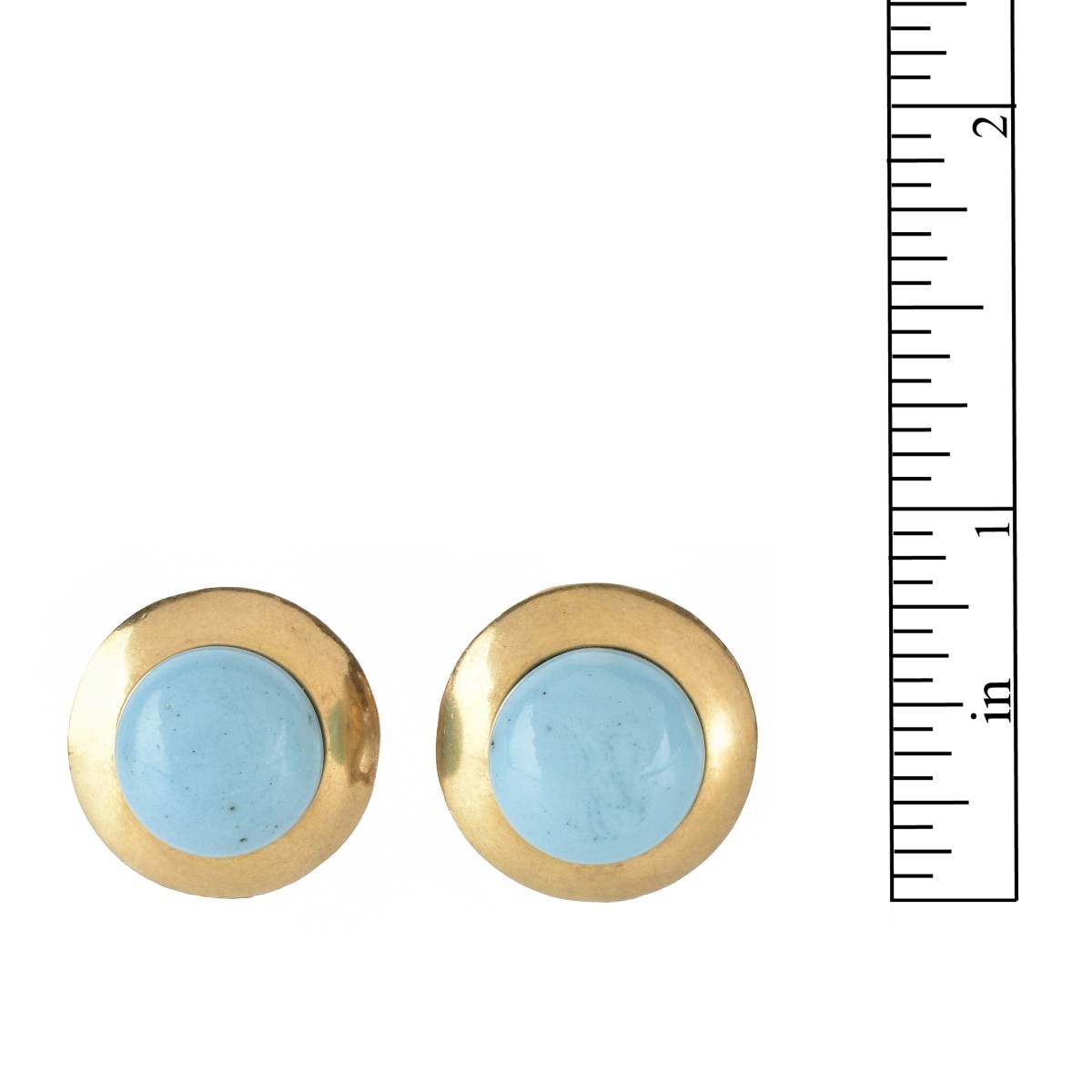 Turquoise and 18K Earrings