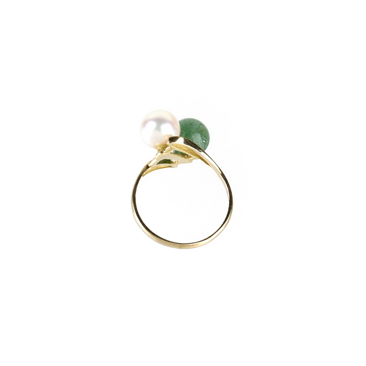 Pearl, Aventurine and 18K Ring