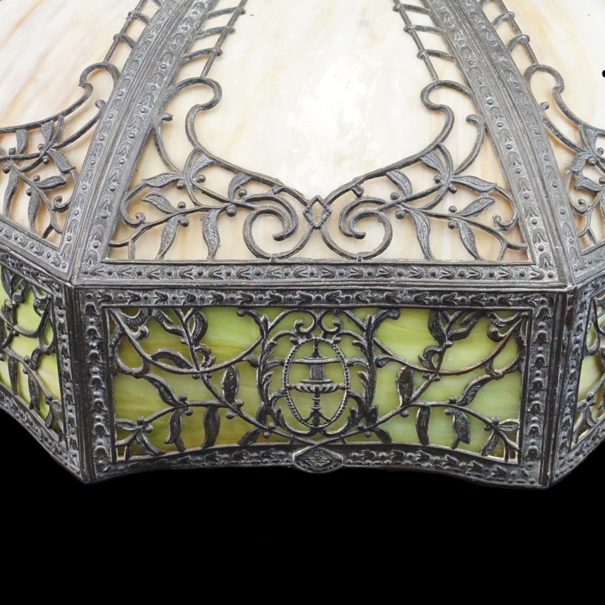 Art Nouveau Two Tone Glass Light Fixture