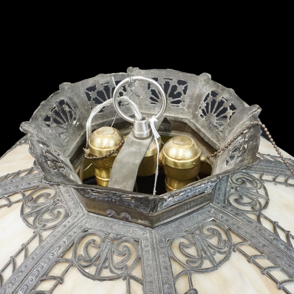 Art Nouveau Two Tone Glass Light Fixture