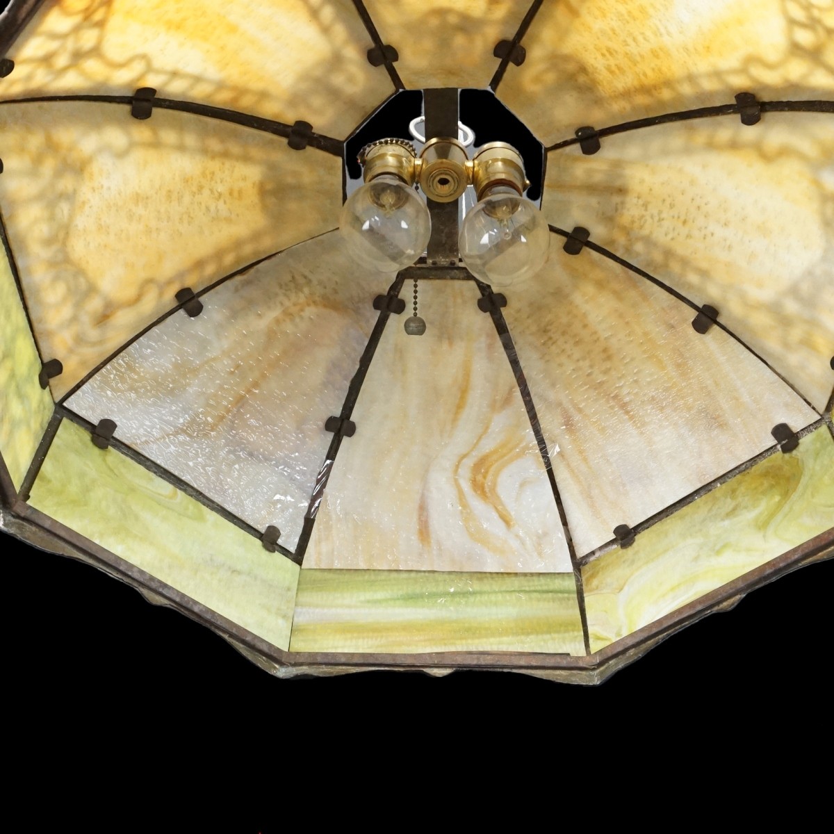 Art Nouveau Two Tone Glass Light Fixture