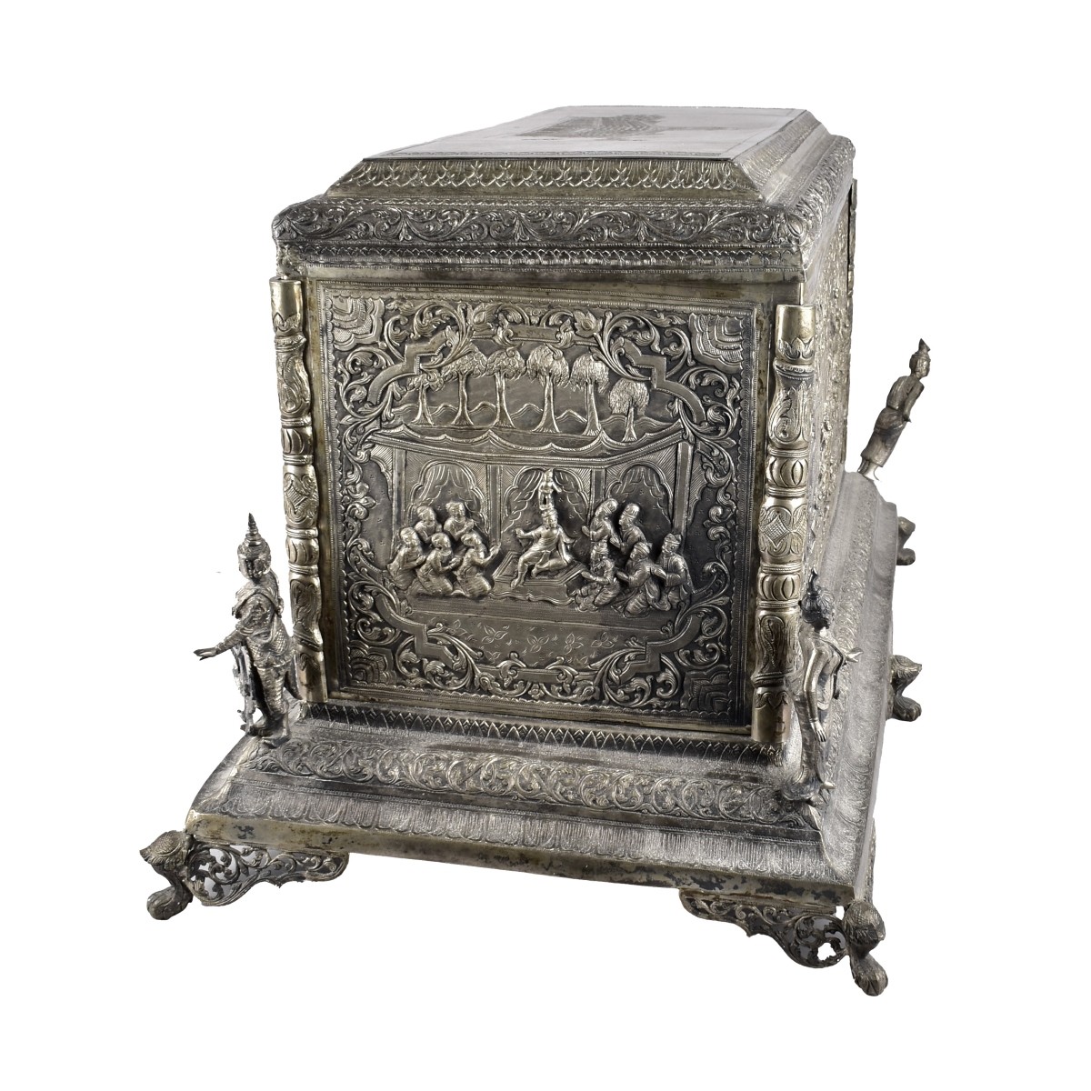 Antique Burmese Silver Box