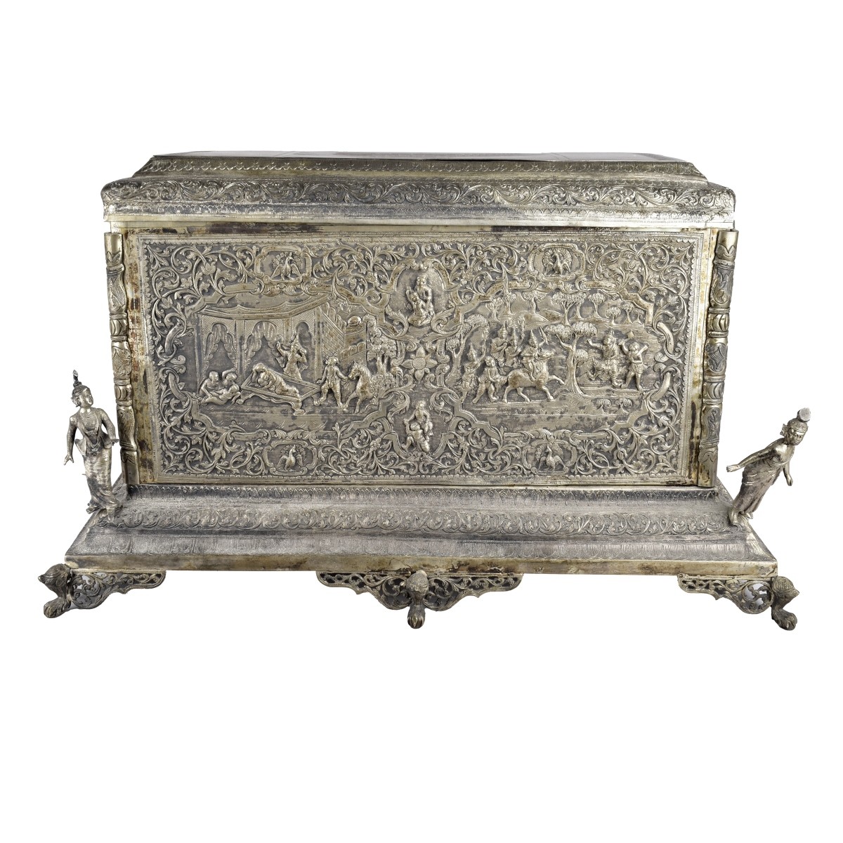 Antique Burmese Silver Box