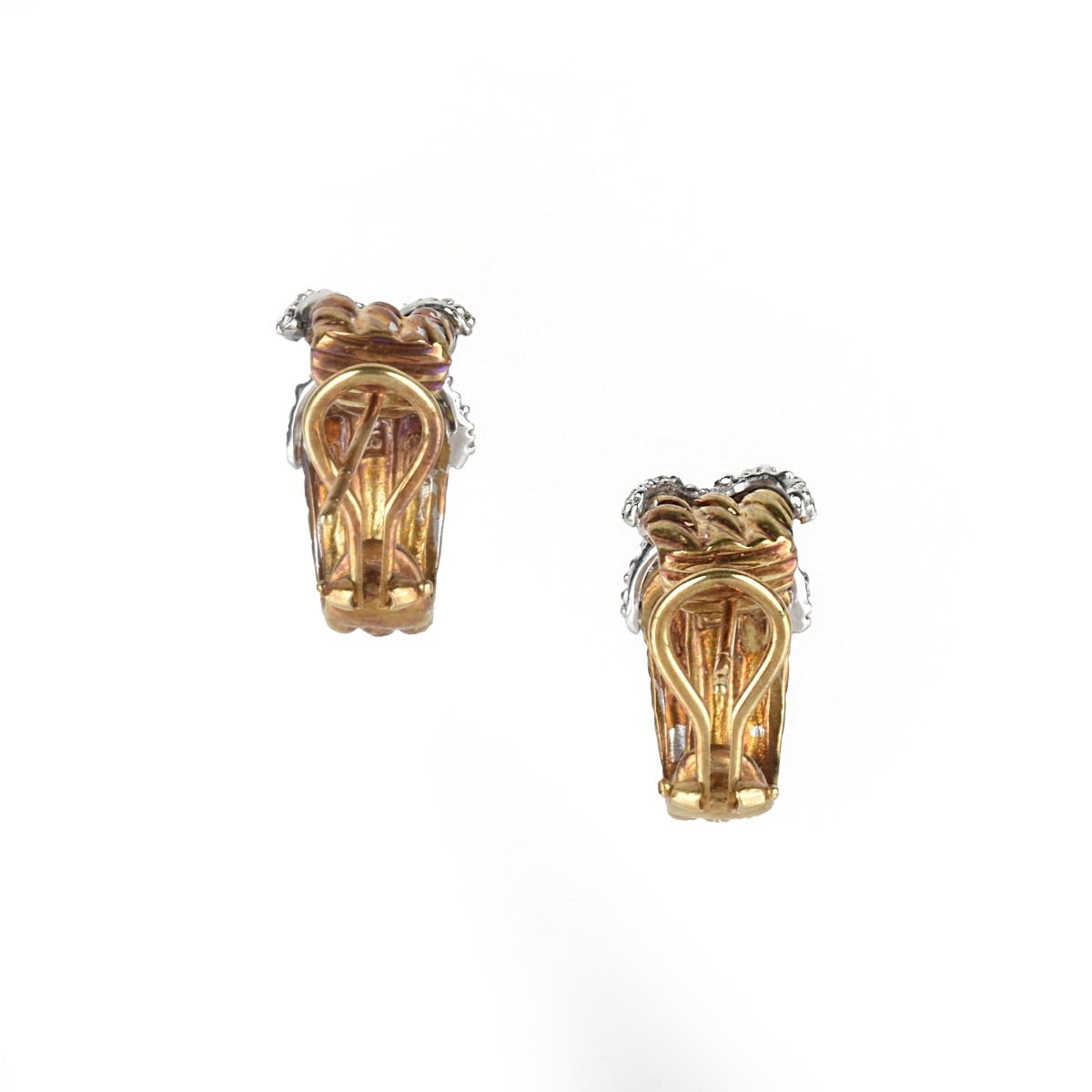 David Yurman Diamond and 18K Earrings