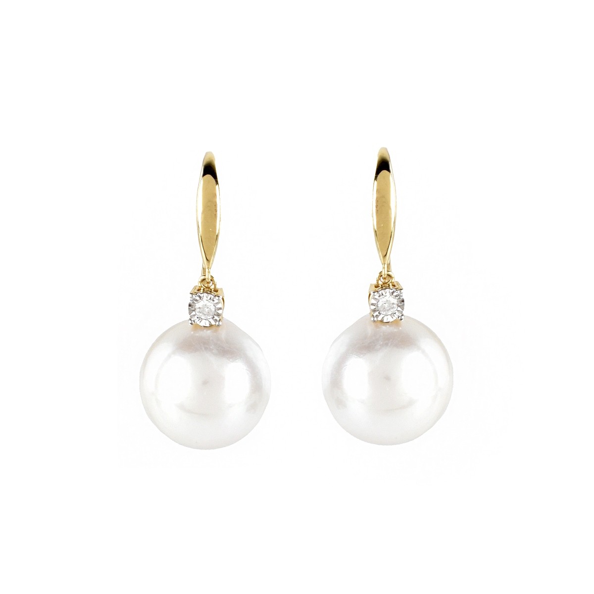 Pearl, Diamond and 18K Earrings