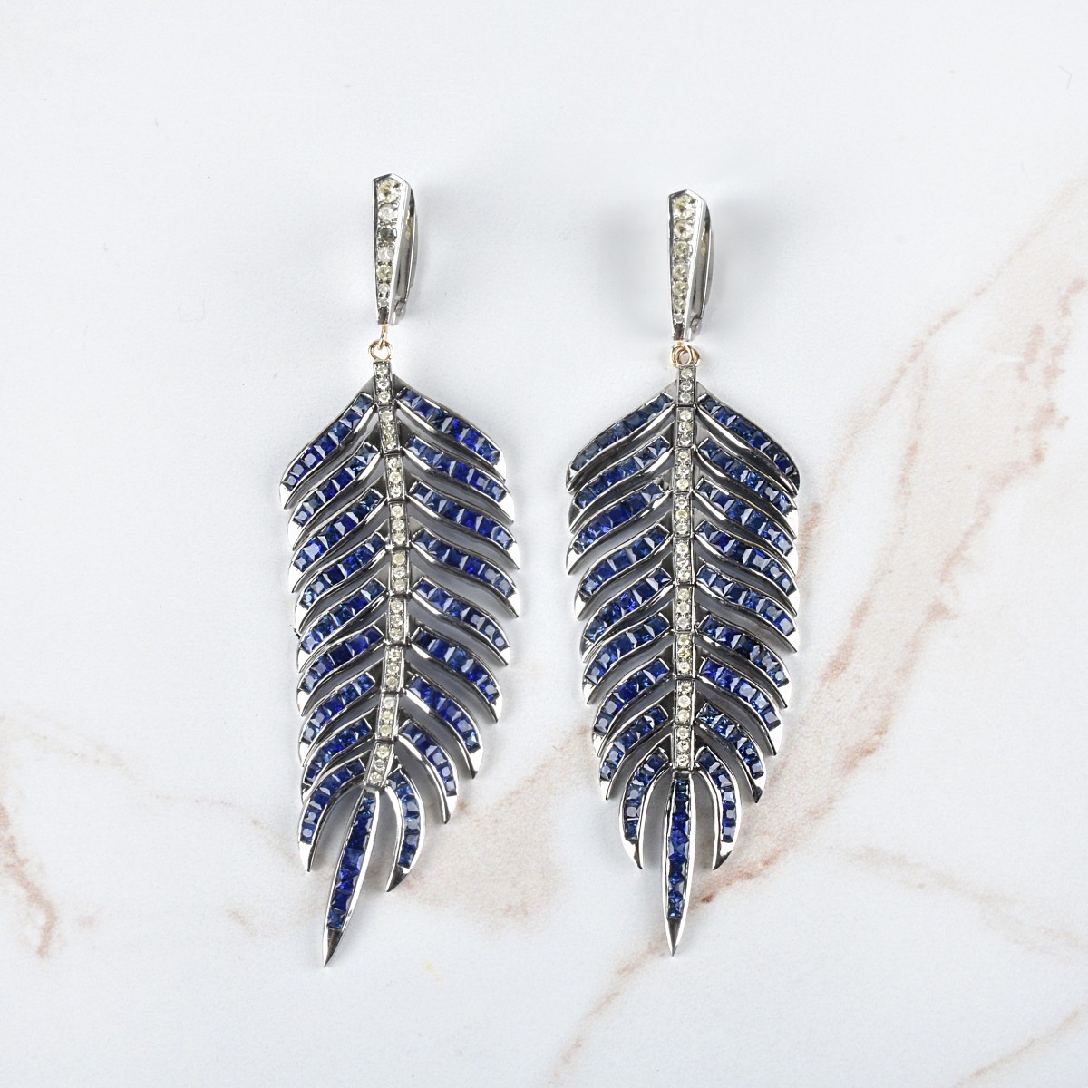 Sapphire and Diamond Earrings