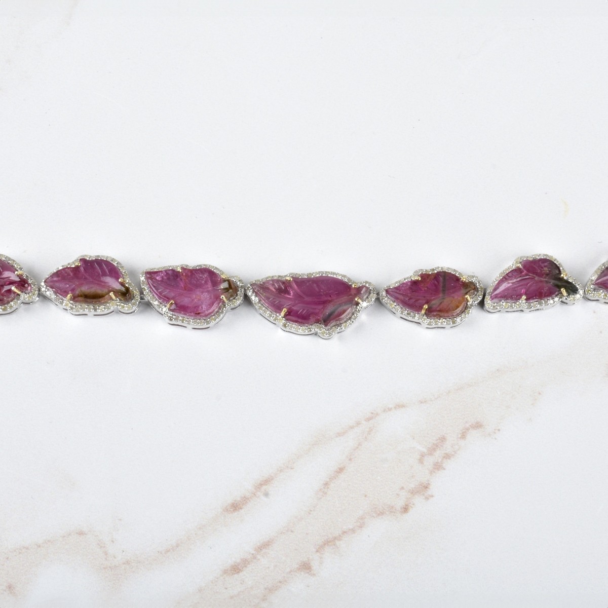 Pink Tourmaline and Diamond Bracelet