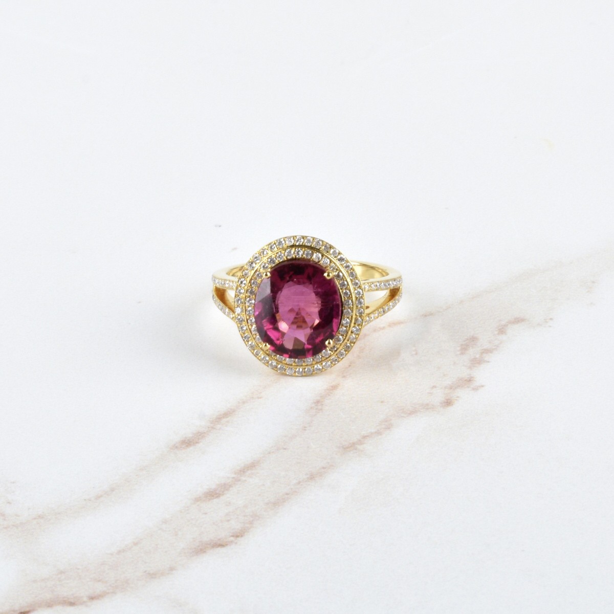 Tourmaline, Diamond and 18K Ring