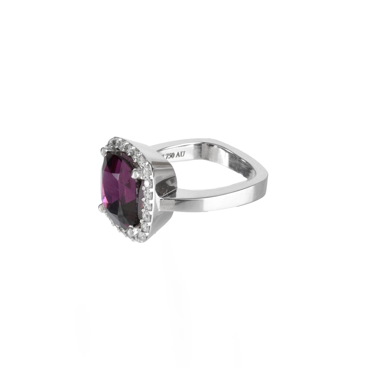 Garnet, Diamond and 18K Ring