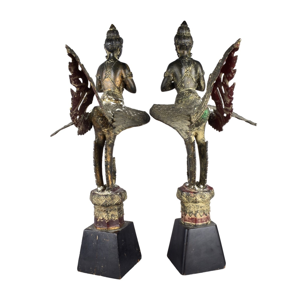 Pair of Antique Thai Bronze Roof Ornament