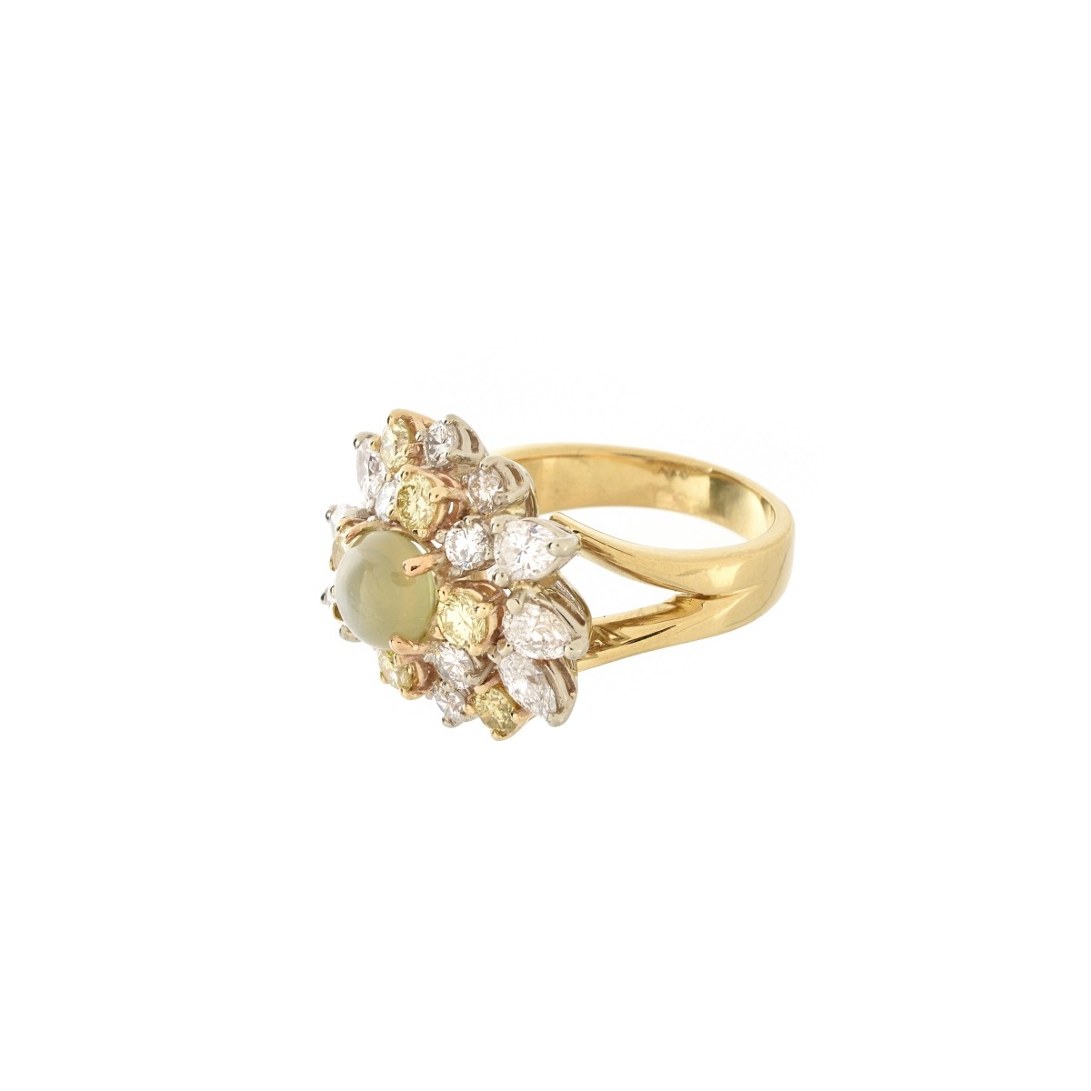 GIA Chrysoberyl, Diamond and 18K Ring