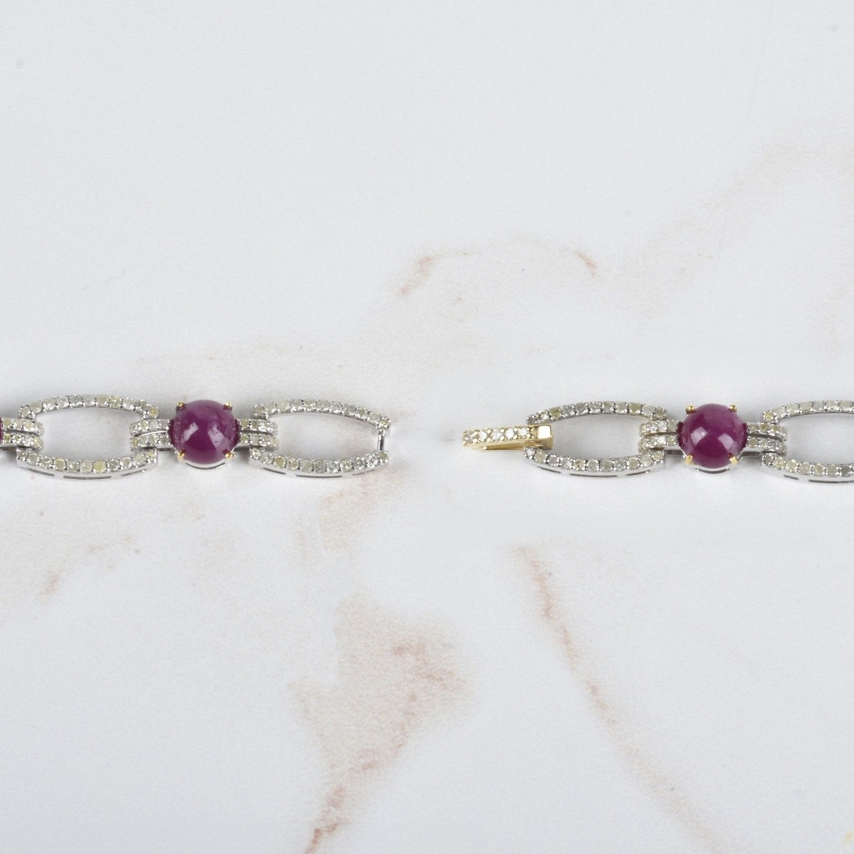 Ruby, Diamond and Silver Bracelet