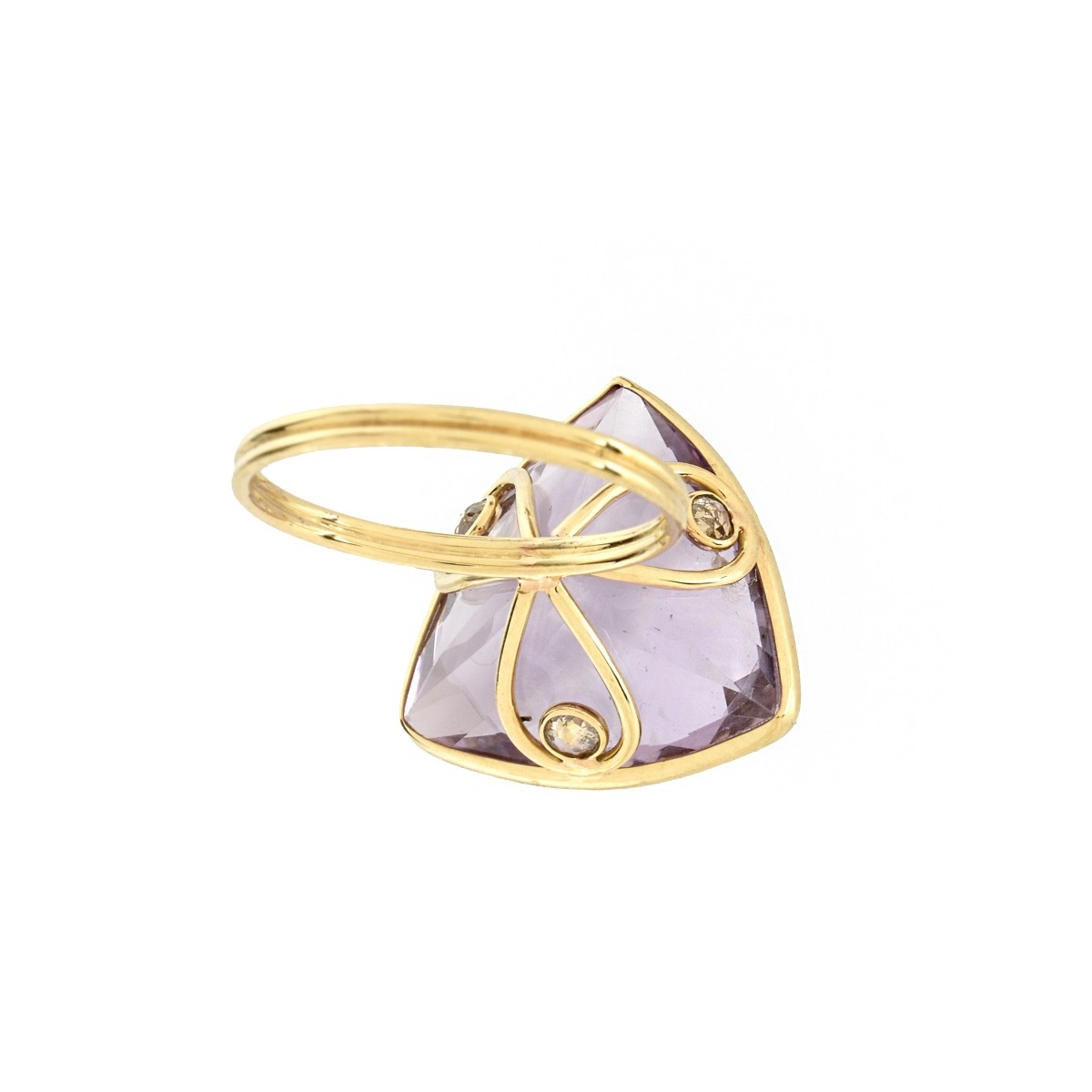 Amethyst, Diamond and 18K Ring