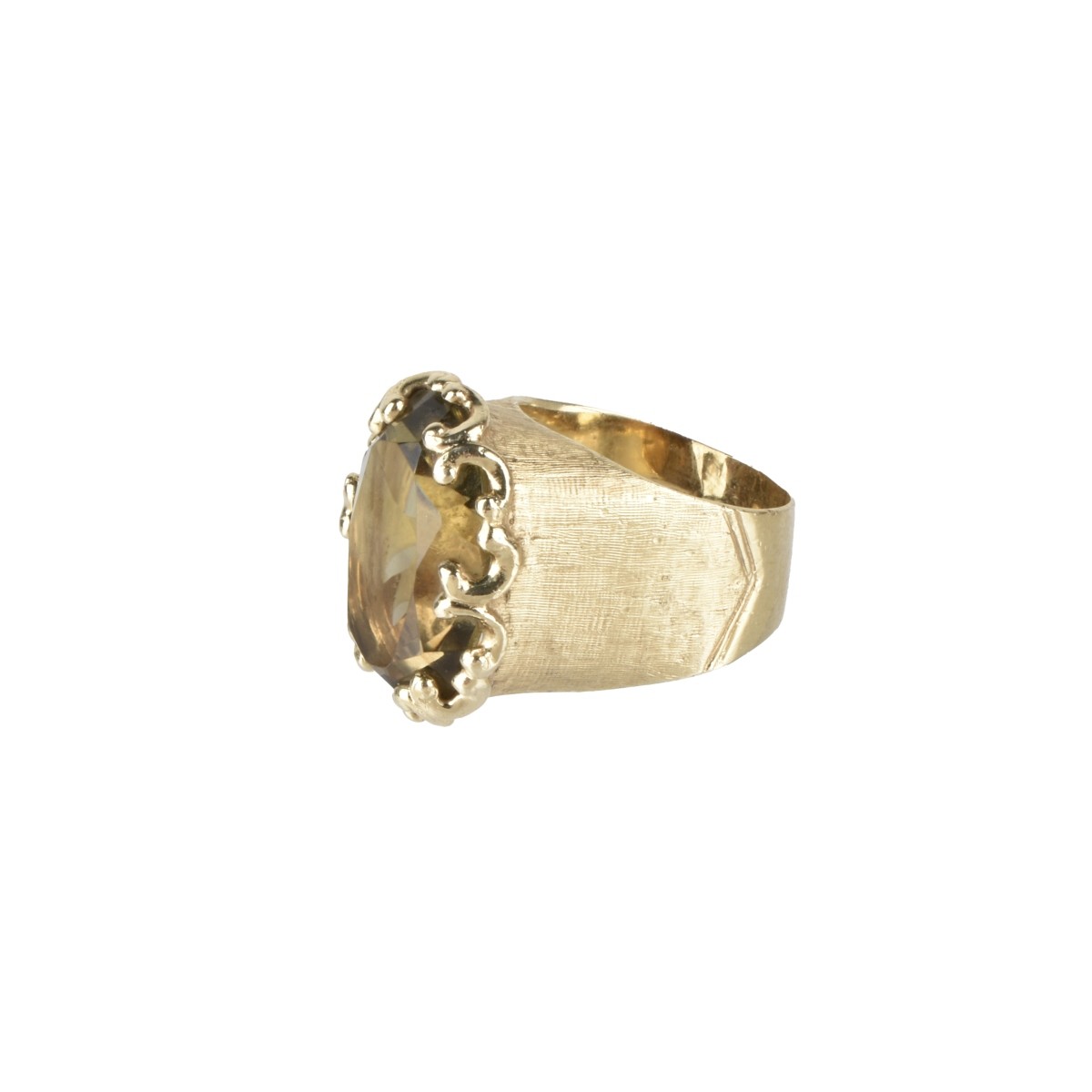 Quartz and 14K Ring