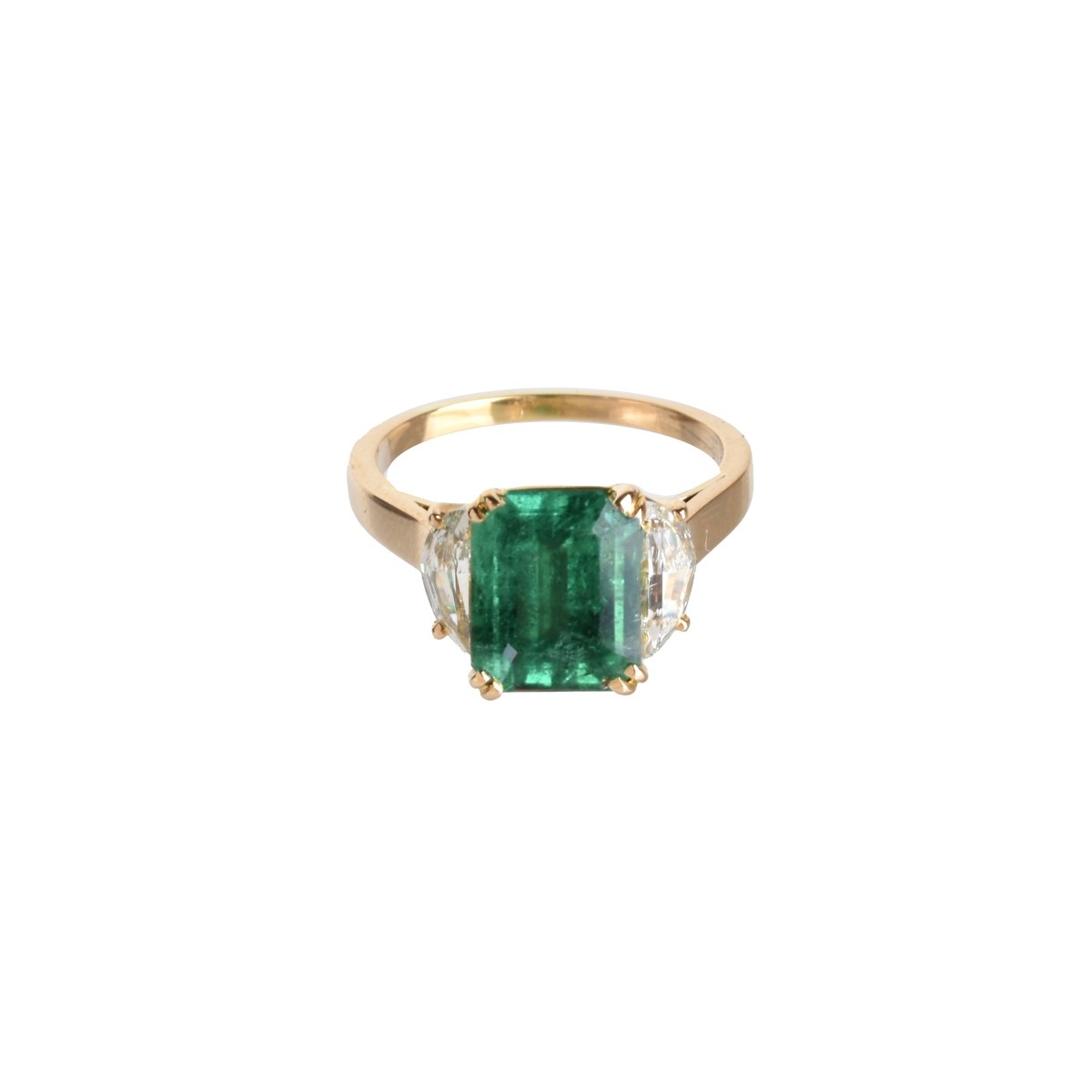 Emerald, Diamond and 18K Ring