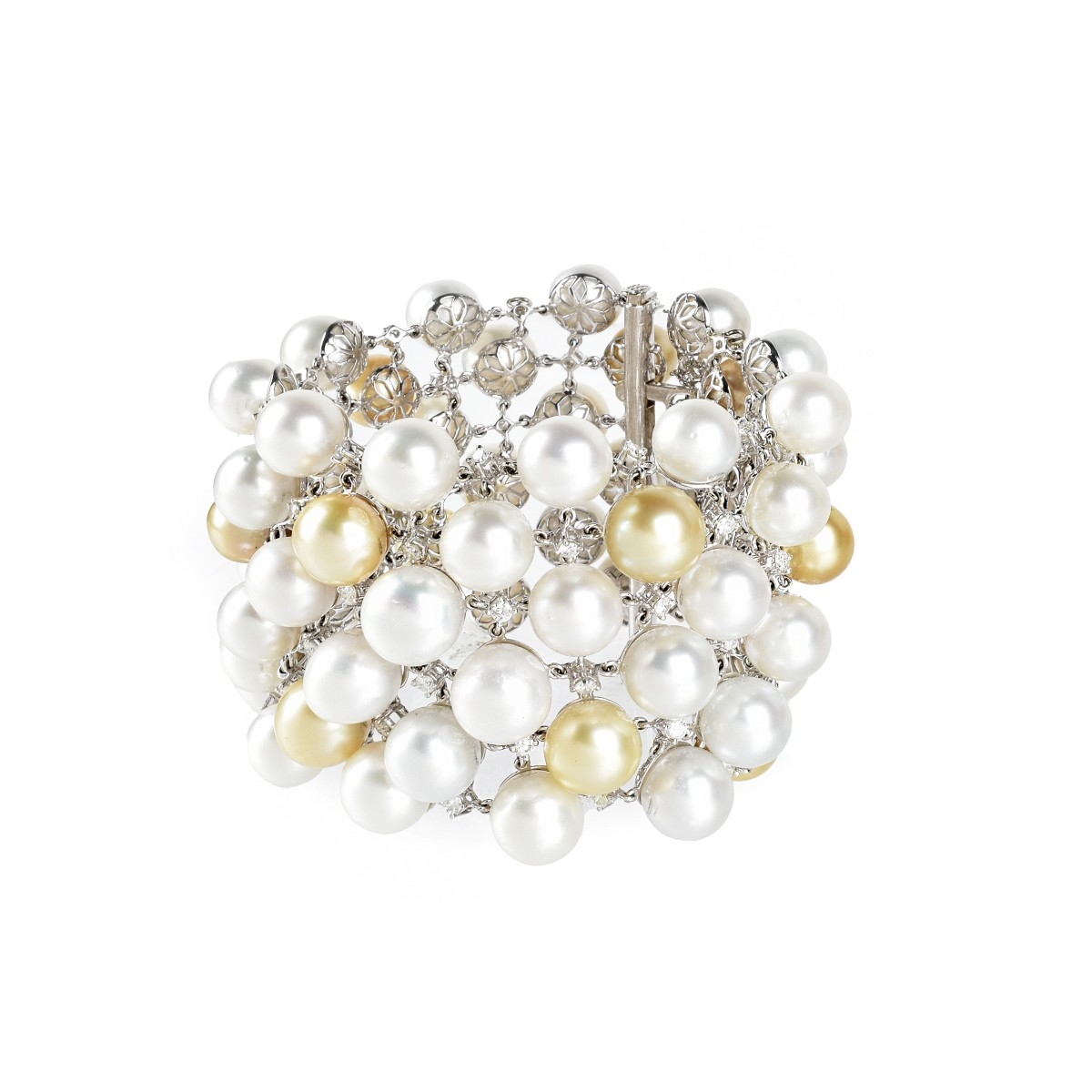 Pearl, Diamond and 18K Bracelet