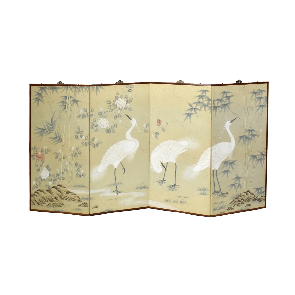 Vintage Chinese 4-Panel Screen