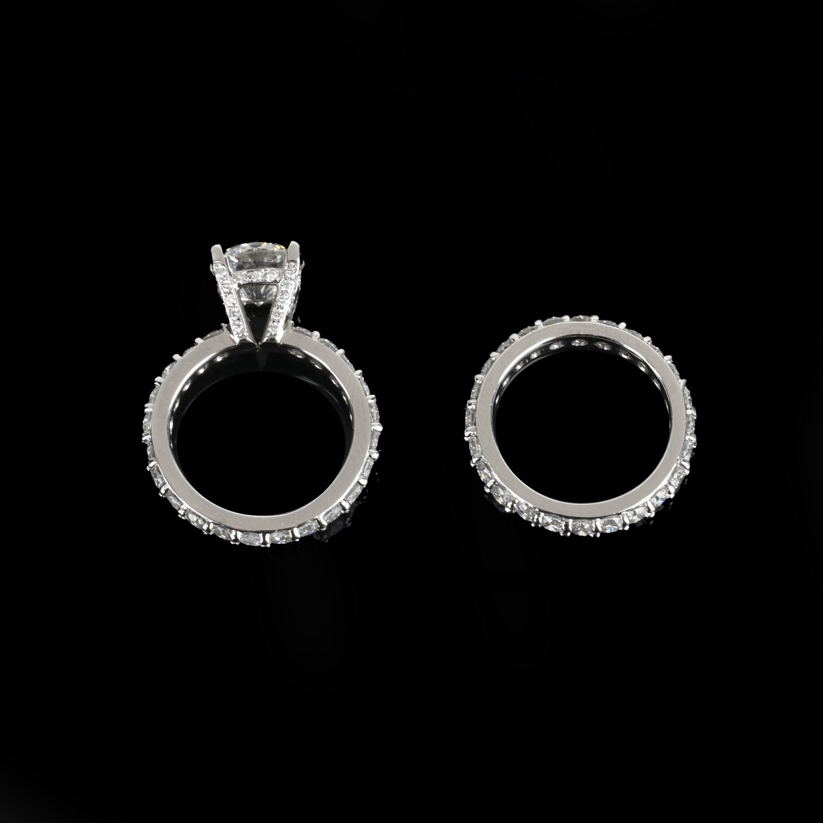 GIA Diamond and 18K Wedding Set