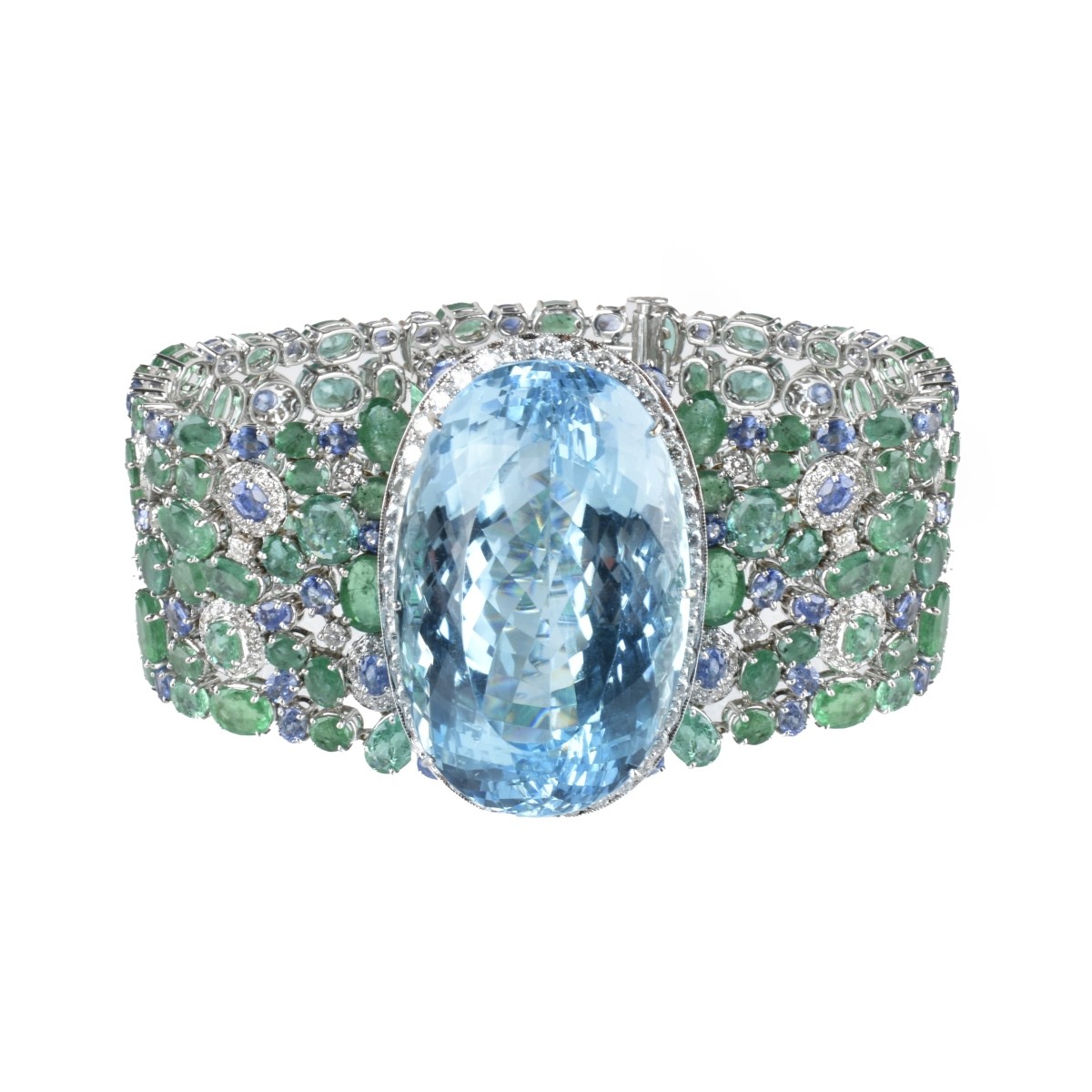 Topaz, Emerald, Sapphire, Diamond Bracelet