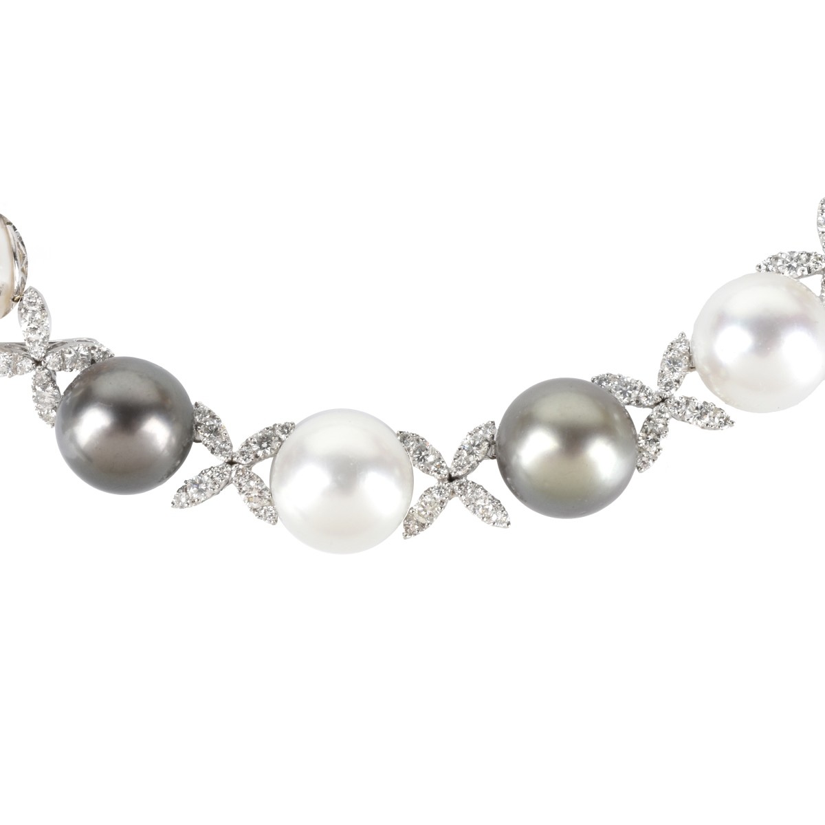 Pearl, Diamond and 18K Necklace