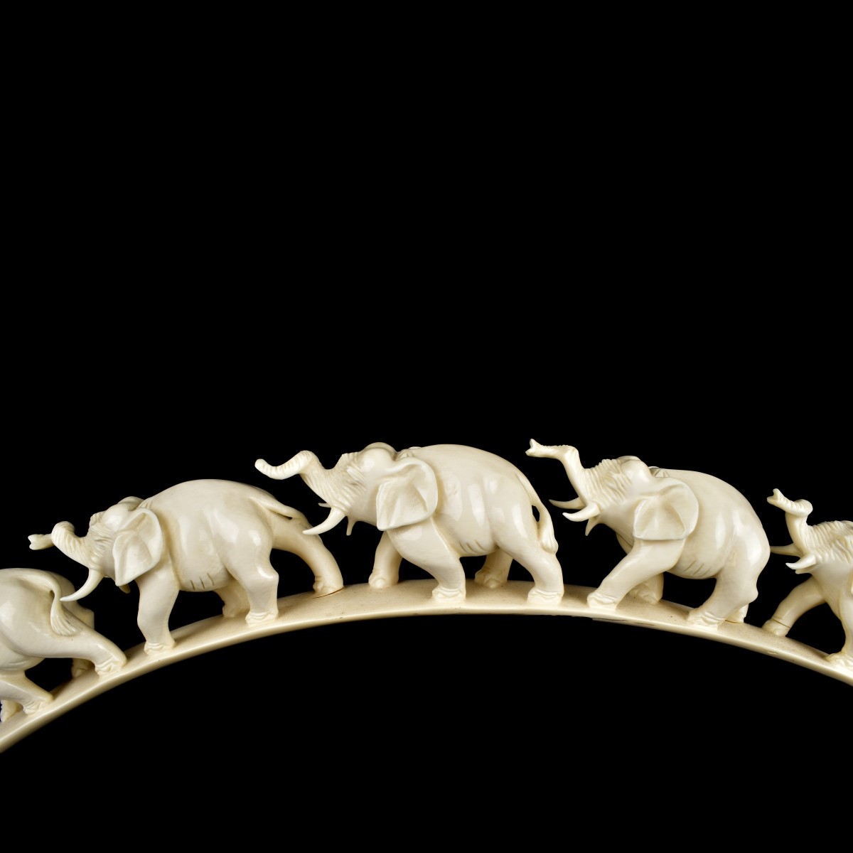 Large African Carved Elephant Bridge