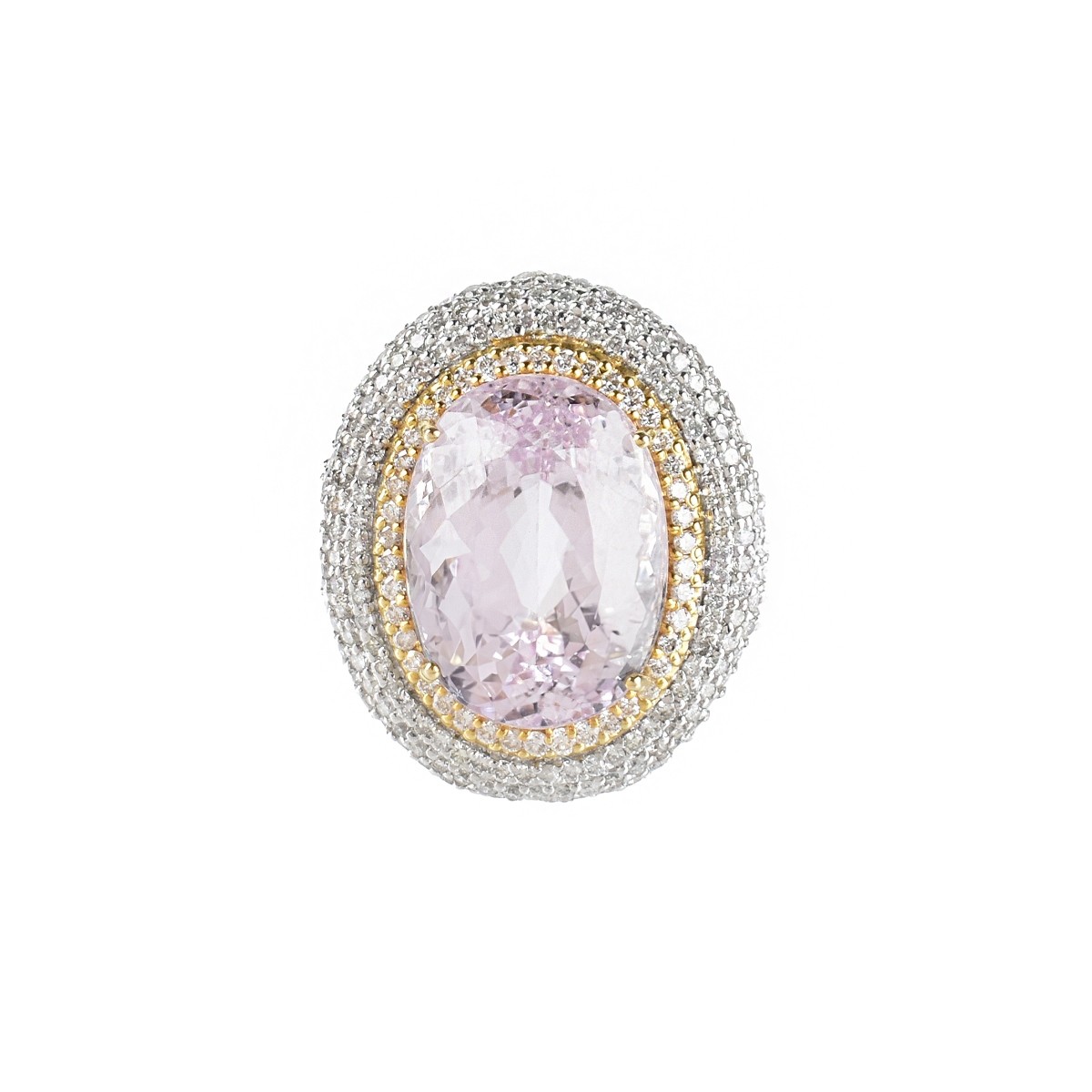 Kunzite, Diamond and 18K Ring