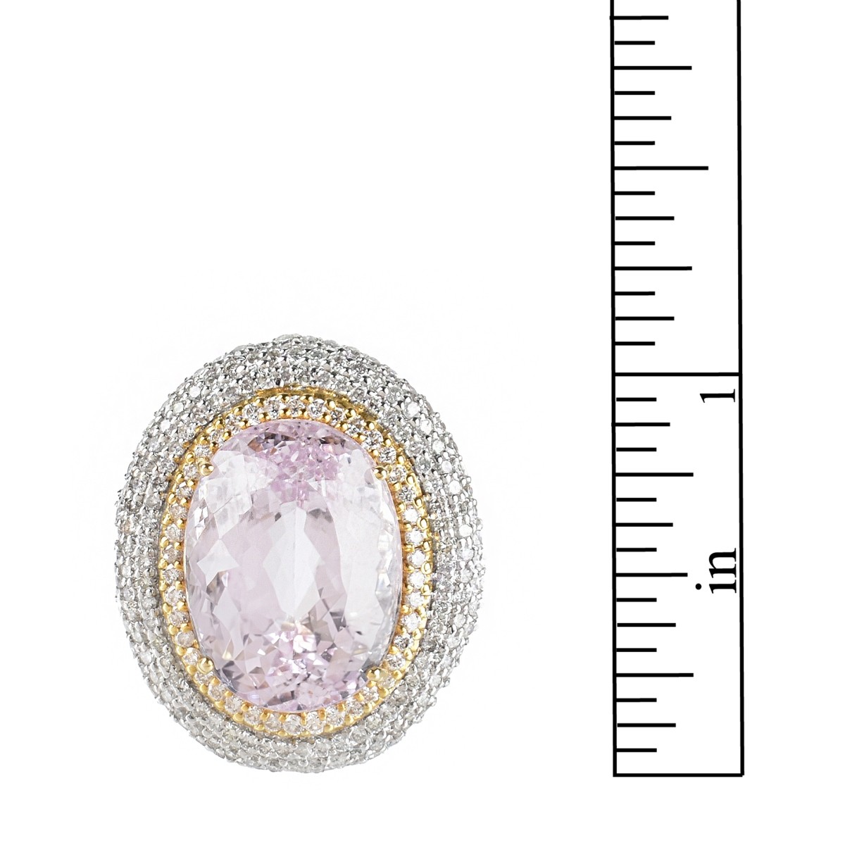 Kunzite, Diamond and 18K Ring