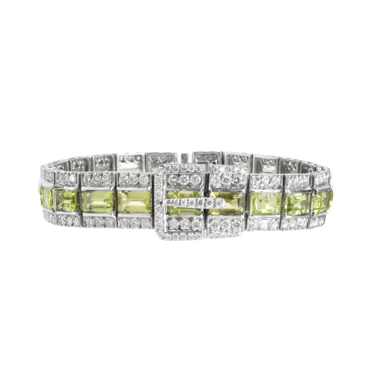 Diamond, Peridot and 18K Bracelet