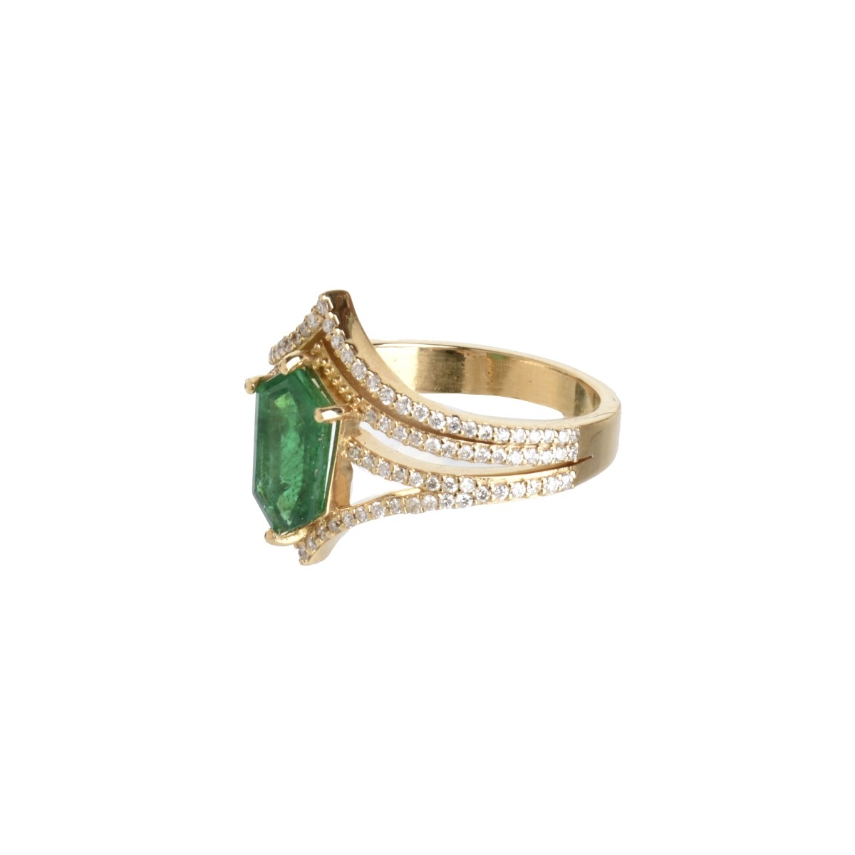 Emerald, Diamond and 18K Ring