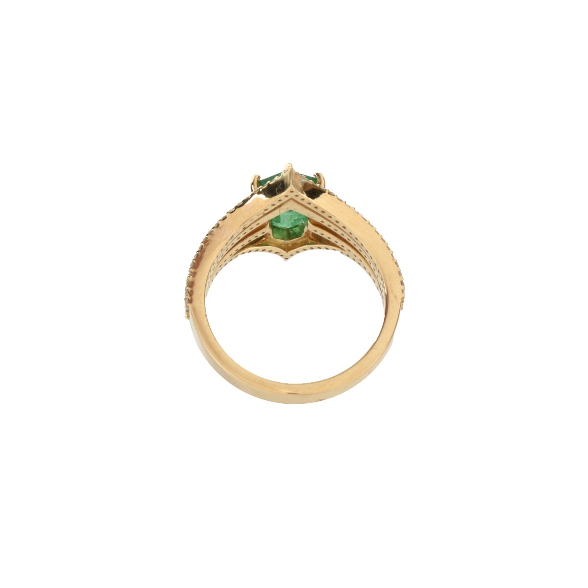 Emerald, Diamond and 18K Ring