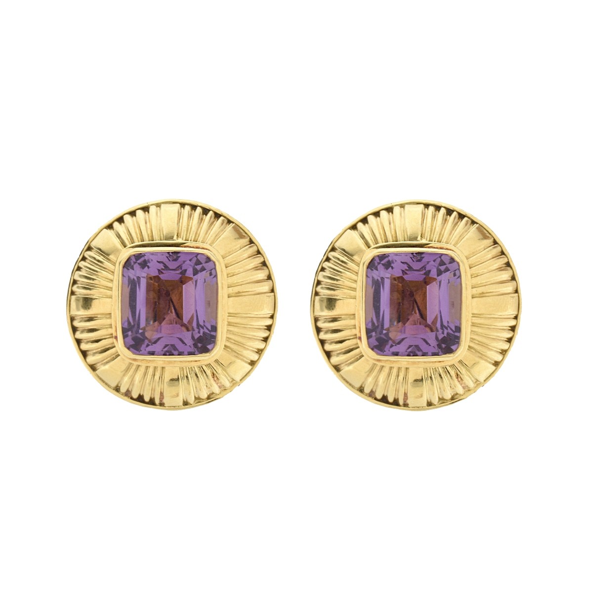 Amethyst and 18K Earrings