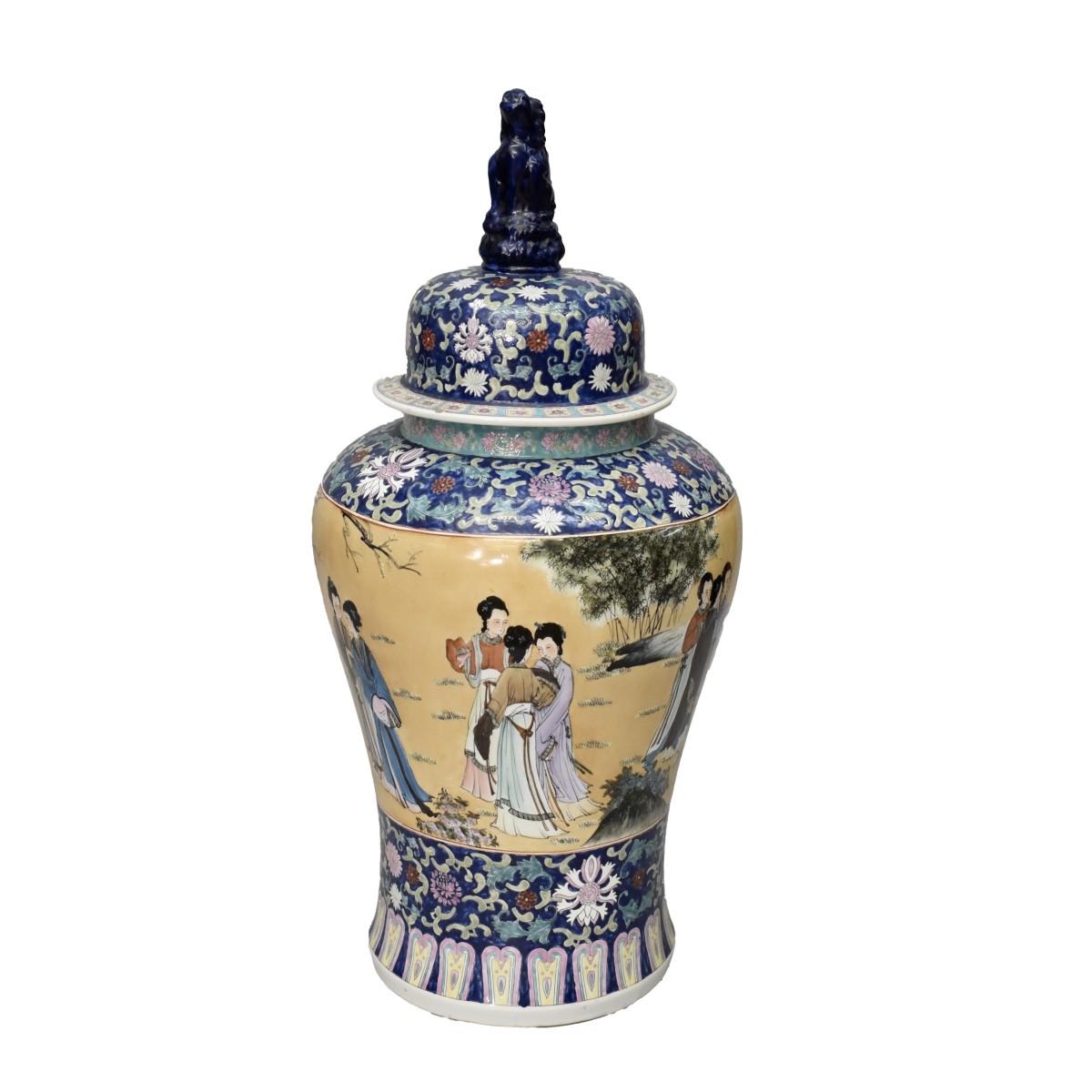 Large Chinese Porcelain Covered Urn