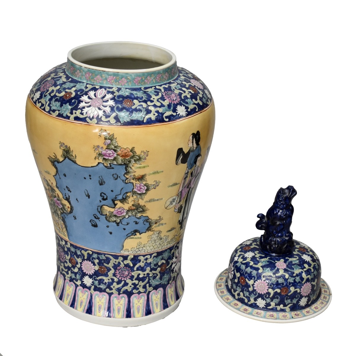 Large Chinese Porcelain Covered Urn