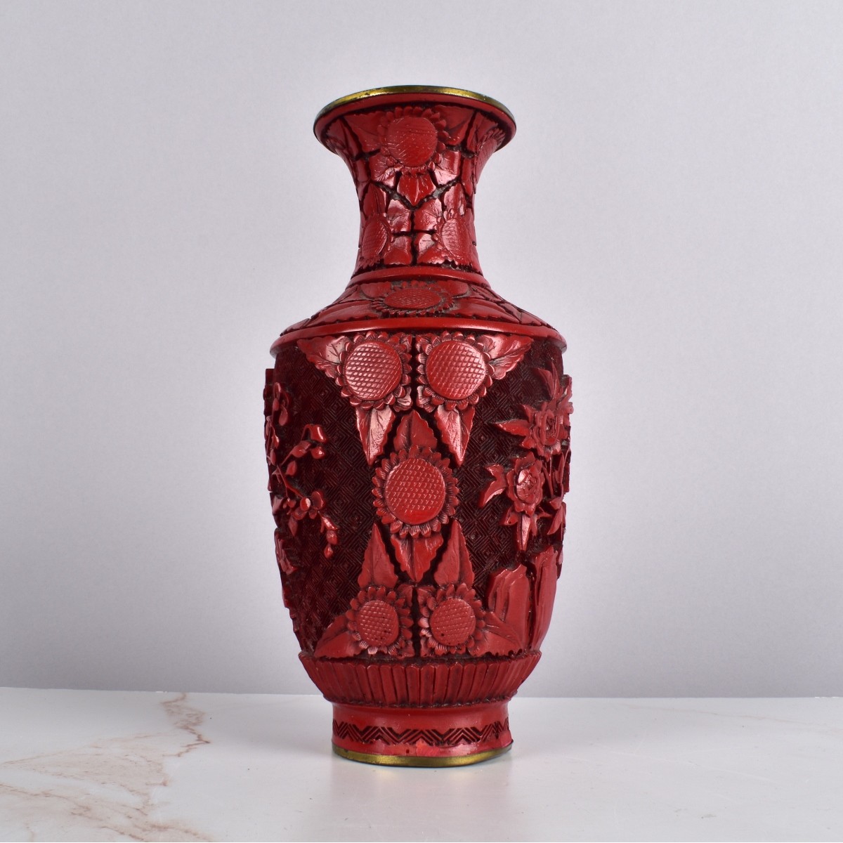 Vintage Chinese Cinnabar Vase