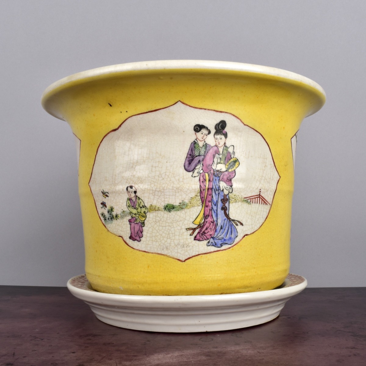 Chinese Porcelain Jardiniere w/ Underplate