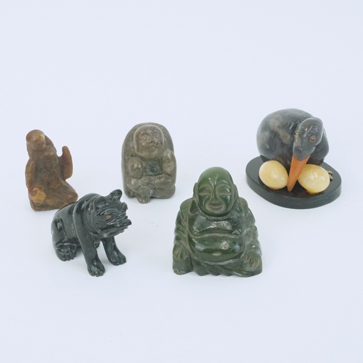 5 Chinese Hardstone Figurines