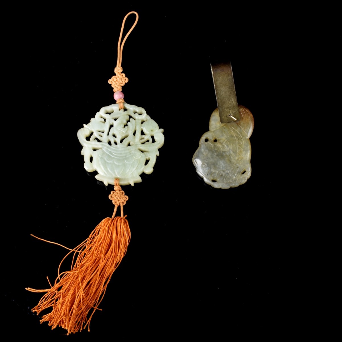 Two Chinese Carved Jade Pendants